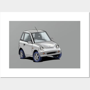 G-Wiz micro electric car in silver Posters and Art